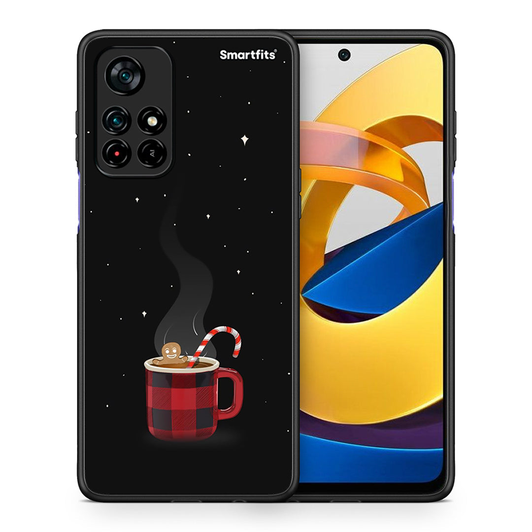 Θήκη Xiaomi Poco M4 Pro 5G Xmas Bathing από τη Smartfits με σχέδιο στο πίσω μέρος και μαύρο περίβλημα | Xiaomi Poco M4 Pro 5G Xmas Bathing case with colorful back and black bezels