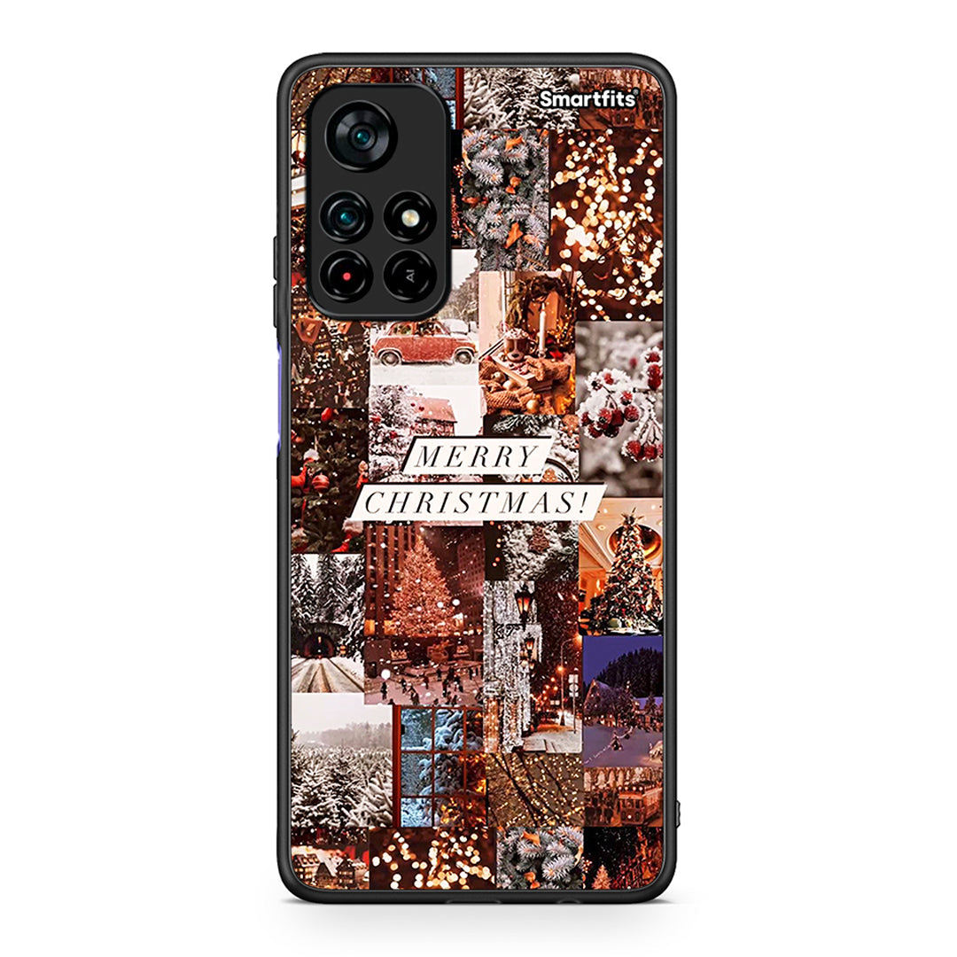Xiaomi Poco M4 Pro 5G Xmas Collage θήκη από τη Smartfits με σχέδιο στο πίσω μέρος και μαύρο περίβλημα | Smartphone case with colorful back and black bezels by Smartfits
