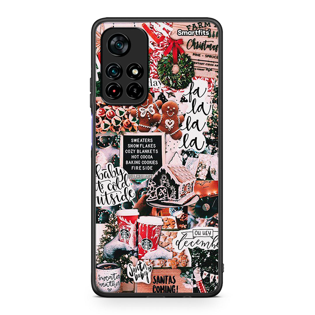 Xiaomi Poco M4 Pro 5G Xmas Habbits θήκη από τη Smartfits με σχέδιο στο πίσω μέρος και μαύρο περίβλημα | Smartphone case with colorful back and black bezels by Smartfits