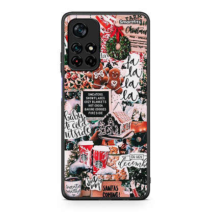Xiaomi Poco M4 Pro 5G Xmas Habbits θήκη από τη Smartfits με σχέδιο στο πίσω μέρος και μαύρο περίβλημα | Smartphone case with colorful back and black bezels by Smartfits
