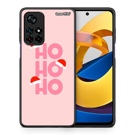Θήκη Xiaomi Poco M4 Pro 5G Xmas Ho Ho Ho από τη Smartfits με σχέδιο στο πίσω μέρος και μαύρο περίβλημα | Xiaomi Poco M4 Pro 5G Xmas Ho Ho Ho case with colorful back and black bezels