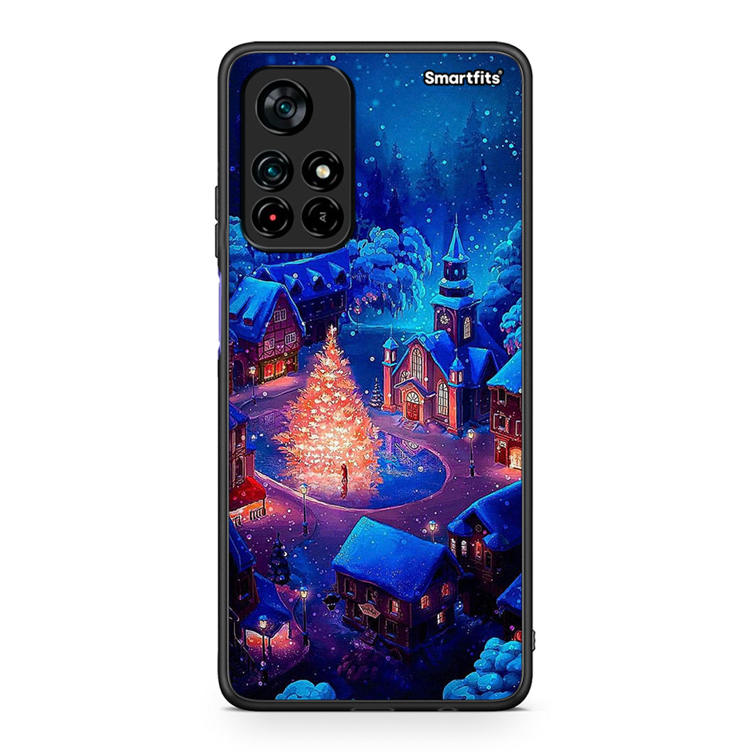 Xiaomi Poco M4 Pro 5G Xmas Village θήκη από τη Smartfits με σχέδιο στο πίσω μέρος και μαύρο περίβλημα | Smartphone case with colorful back and black bezels by Smartfits