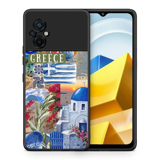 Θήκη Xiaomi Poco M5 / Redmi Note 11E All Greek από τη Smartfits με σχέδιο στο πίσω μέρος και μαύρο περίβλημα | Xiaomi Poco M5 / Redmi Note 11E All Greek case with colorful back and black bezels