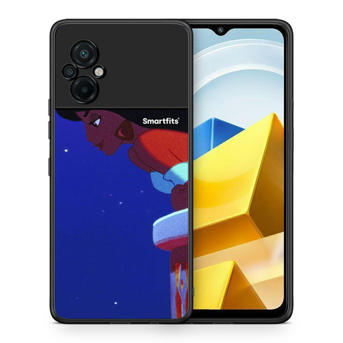 Θήκη Xiaomi Poco M5 / Redmi Note 11E Alladin And Jasmine Love 2 από τη Smartfits με σχέδιο στο πίσω μέρος και μαύρο περίβλημα | Xiaomi Poco M5 / Redmi Note 11E Alladin And Jasmine Love 2 case with colorful back and black bezels