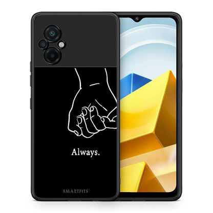 Θήκη Αγίου Βαλεντίνου Xiaomi Poco M5 / Redmi Note 11E Always & Forever 2 από τη Smartfits με σχέδιο στο πίσω μέρος και μαύρο περίβλημα | Xiaomi Poco M5 / Redmi Note 11E Always & Forever 2 case with colorful back and black bezels