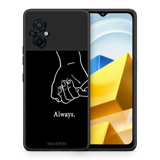 Θήκη Αγίου Βαλεντίνου Xiaomi Poco M5 / Redmi Note 11E Always & Forever 2 από τη Smartfits με σχέδιο στο πίσω μέρος και μαύρο περίβλημα | Xiaomi Poco M5 / Redmi Note 11E Always & Forever 2 case with colorful back and black bezels