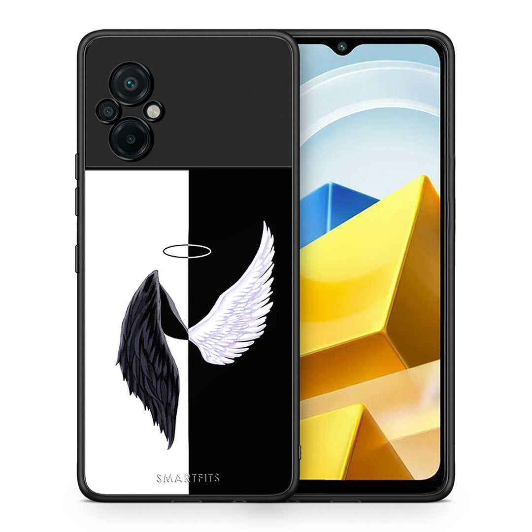 Θήκη Xiaomi Poco M5 / Redmi Note 11E Angels Demons από τη Smartfits με σχέδιο στο πίσω μέρος και μαύρο περίβλημα | Xiaomi Poco M5 / Redmi Note 11E Angels Demons case with colorful back and black bezels
