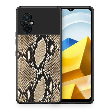Θήκη Xiaomi Poco M5 / Redmi Note 11E Fashion Snake Animal από τη Smartfits με σχέδιο στο πίσω μέρος και μαύρο περίβλημα | Xiaomi Poco M5 / Redmi Note 11E Fashion Snake Animal case with colorful back and black bezels
