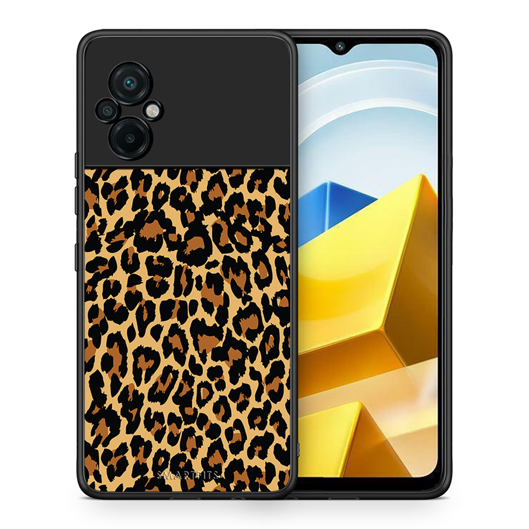 Θήκη Xiaomi Poco M5 / Redmi Note 11E Leopard Animal από τη Smartfits με σχέδιο στο πίσω μέρος και μαύρο περίβλημα | Xiaomi Poco M5 / Redmi Note 11E Leopard Animal case with colorful back and black bezels