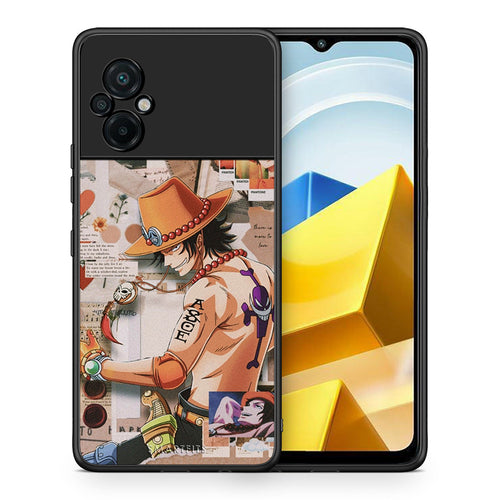 Θήκη Xiaomi Poco M5 / Redmi Note 11E Anime Collage από τη Smartfits με σχέδιο στο πίσω μέρος και μαύρο περίβλημα | Xiaomi Poco M5 / Redmi Note 11E Anime Collage case with colorful back and black bezels