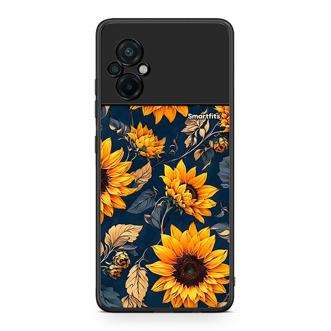 Xiaomi Poco M5 / Redmi Note 11E Autumn Sunflowers θήκη από τη Smartfits με σχέδιο στο πίσω μέρος και μαύρο περίβλημα | Smartphone case with colorful back and black bezels by Smartfits