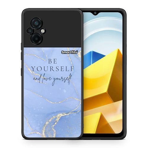 Θήκη Xiaomi Poco M5 / Redmi Note 11E Be Yourself από τη Smartfits με σχέδιο στο πίσω μέρος και μαύρο περίβλημα | Xiaomi Poco M5 / Redmi Note 11E Be Yourself case with colorful back and black bezels