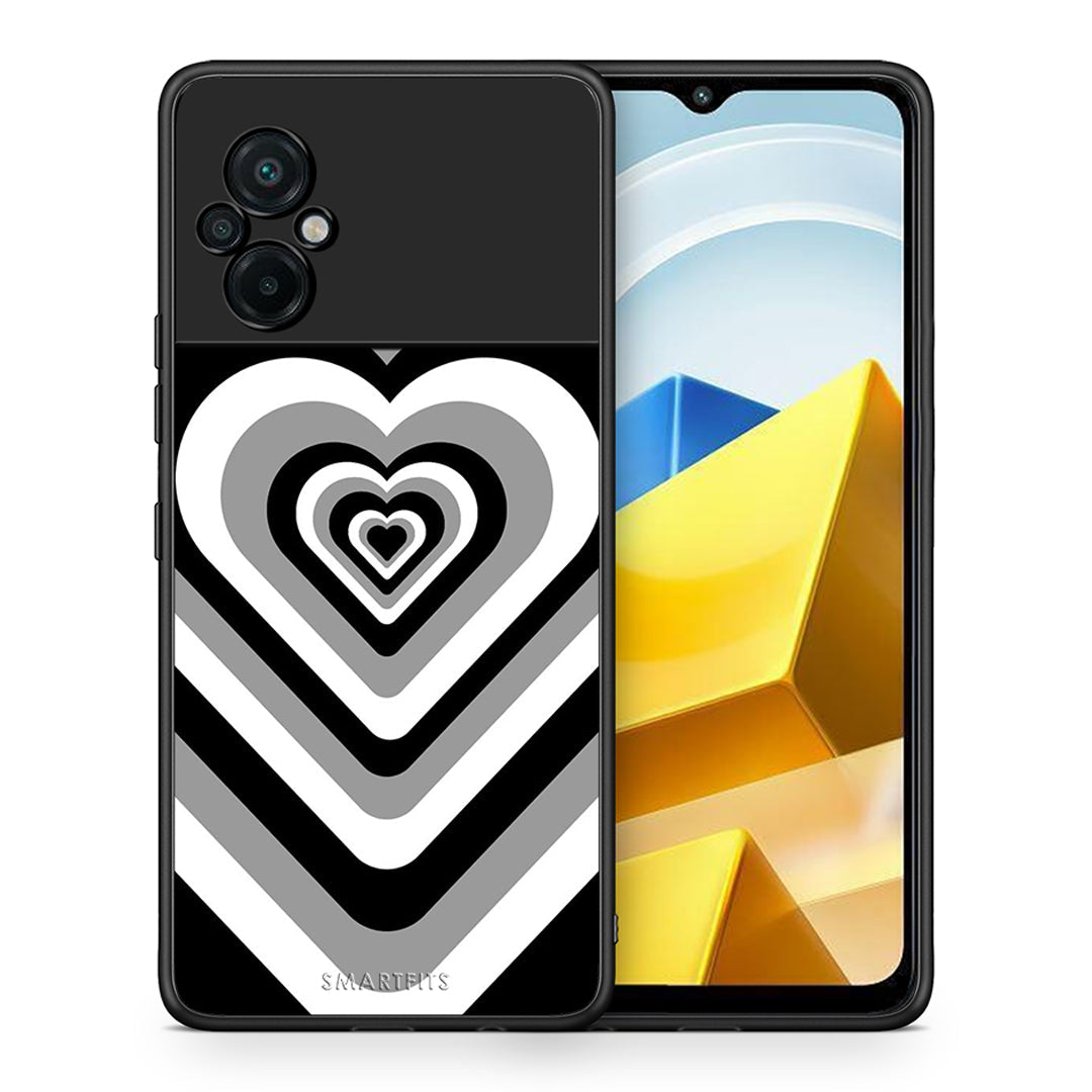 Θήκη Xiaomi Poco M5 / Redmi Note 11E Black Hearts από τη Smartfits με σχέδιο στο πίσω μέρος και μαύρο περίβλημα | Xiaomi Poco M5 / Redmi Note 11E Black Hearts case with colorful back and black bezels