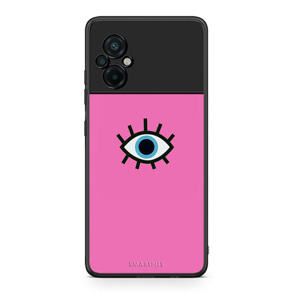 Xiaomi Poco M5 / Redmi Note 11E Blue Eye Pink θήκη από τη Smartfits με σχέδιο στο πίσω μέρος και μαύρο περίβλημα | Smartphone case with colorful back and black bezels by Smartfits