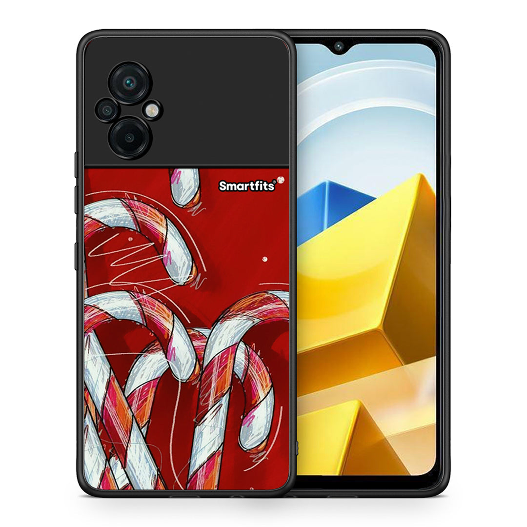 Θήκη Xiaomi Poco M5 / Redmi Note 11E Candy Cane από τη Smartfits με σχέδιο στο πίσω μέρος και μαύρο περίβλημα | Xiaomi Poco M5 / Redmi Note 11E Candy Cane case with colorful back and black bezels