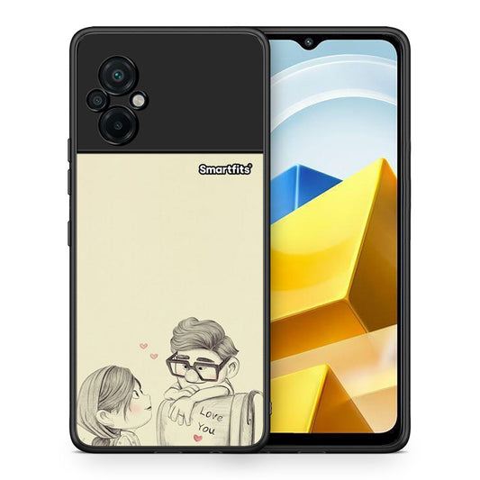 Θήκη Xiaomi Poco M5 / Redmi Note 11E Carl And Ellie από τη Smartfits με σχέδιο στο πίσω μέρος και μαύρο περίβλημα | Xiaomi Poco M5 / Redmi Note 11E Carl And Ellie case with colorful back and black bezels