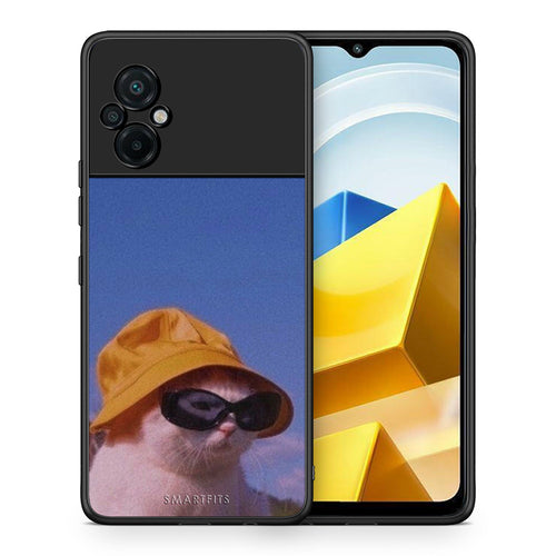 Θήκη Xiaomi Poco M5 / Redmi Note 11E Cat Diva από τη Smartfits με σχέδιο στο πίσω μέρος και μαύρο περίβλημα | Xiaomi Poco M5 / Redmi Note 11E Cat Diva case with colorful back and black bezels
