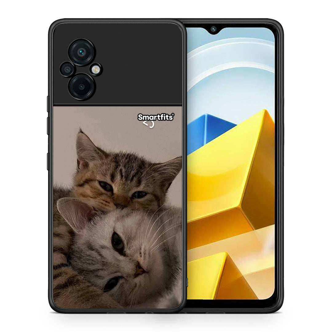 Θήκη Xiaomi Poco M5 / Redmi Note 11E Cats In Love από τη Smartfits με σχέδιο στο πίσω μέρος και μαύρο περίβλημα | Xiaomi Poco M5 / Redmi Note 11E Cats In Love case with colorful back and black bezels