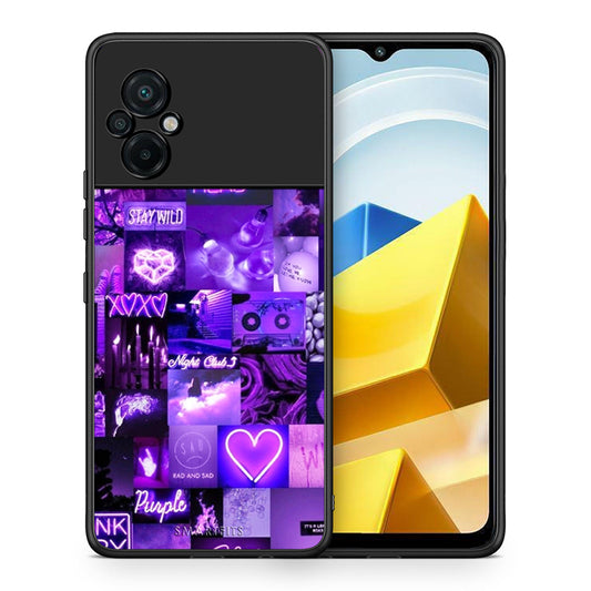 Θήκη Αγίου Βαλεντίνου Xiaomi Poco M5 / Redmi Note 11E Collage Stay Wild από τη Smartfits με σχέδιο στο πίσω μέρος και μαύρο περίβλημα | Xiaomi Poco M5 / Redmi Note 11E Collage Stay Wild case with colorful back and black bezels