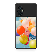 Thumbnail for Xiaomi Poco M5 / Redmi Note 11E Colorful Balloons θήκη από τη Smartfits με σχέδιο στο πίσω μέρος και μαύρο περίβλημα | Smartphone case with colorful back and black bezels by Smartfits