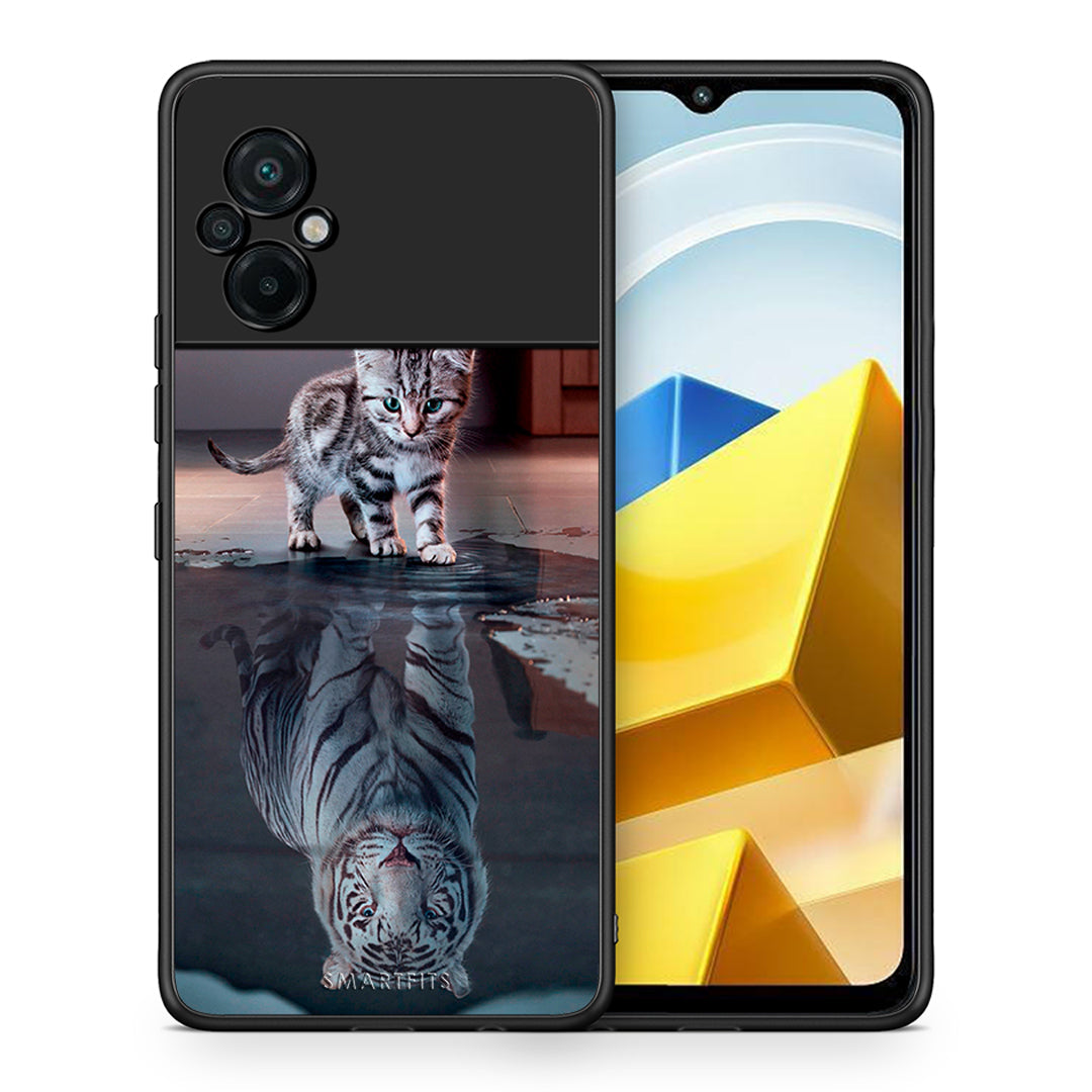 Θήκη Xiaomi Poco M5 / Redmi Note 11E Tiger Cute από τη Smartfits με σχέδιο στο πίσω μέρος και μαύρο περίβλημα | Xiaomi Poco M5 / Redmi Note 11E Tiger Cute case with colorful back and black bezels