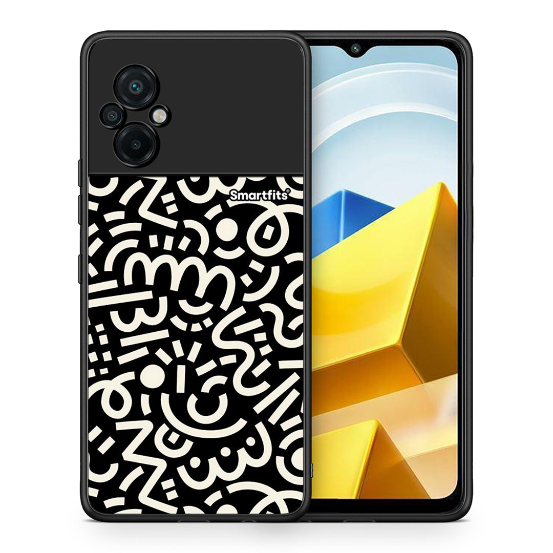 Θήκη Xiaomi Poco M5 / Redmi Note 11E Doodle Art από τη Smartfits με σχέδιο στο πίσω μέρος και μαύρο περίβλημα | Xiaomi Poco M5 / Redmi Note 11E Doodle Art case with colorful back and black bezels