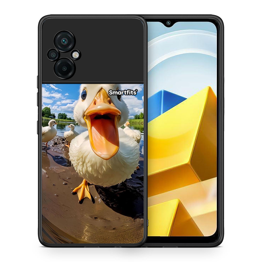 Θήκη Xiaomi Poco M5 / Redmi Note 11E Duck Face από τη Smartfits με σχέδιο στο πίσω μέρος και μαύρο περίβλημα | Xiaomi Poco M5 / Redmi Note 11E Duck Face case with colorful back and black bezels