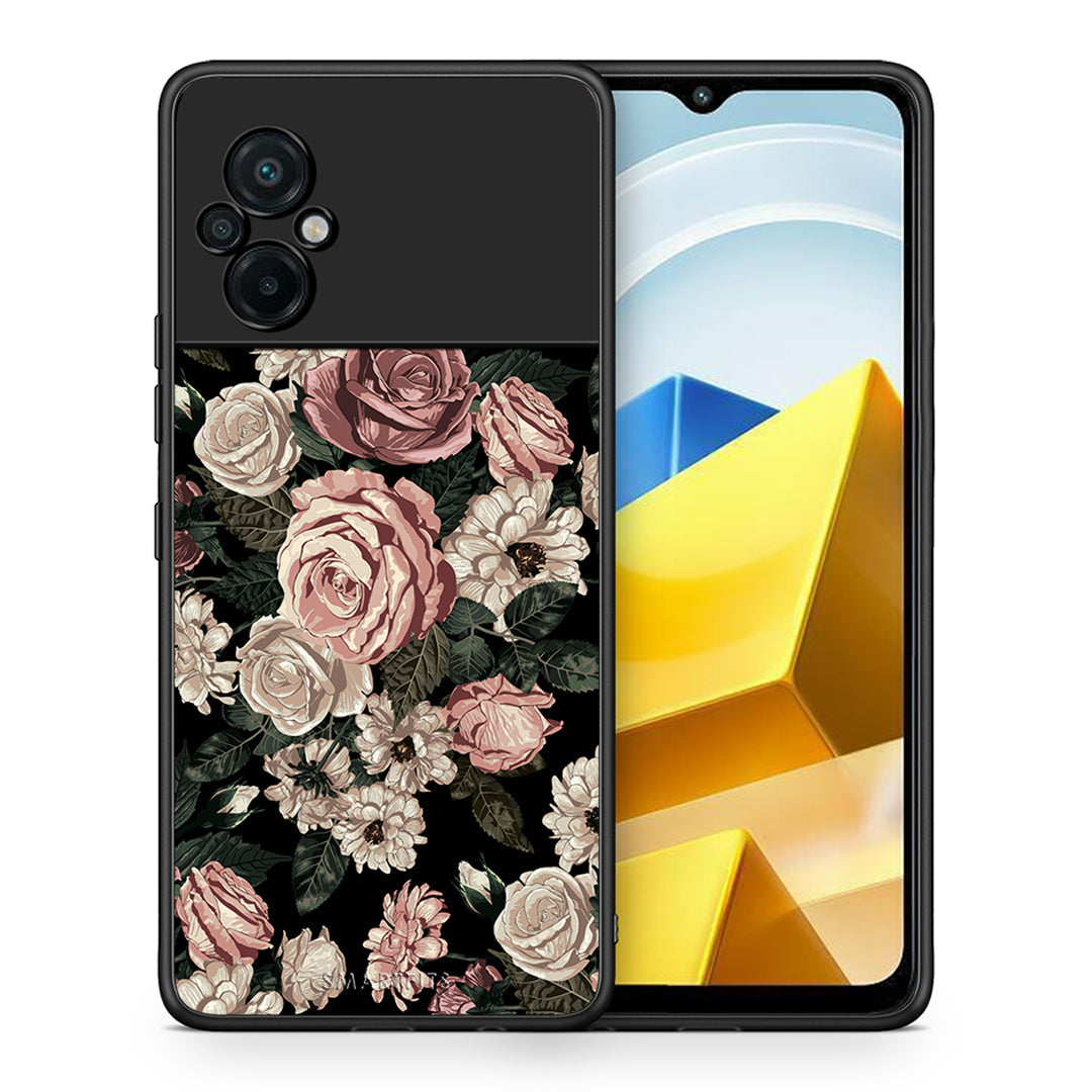 Θήκη Xiaomi Poco M5 / Redmi Note 11E Wild Roses Flower από τη Smartfits με σχέδιο στο πίσω μέρος και μαύρο περίβλημα | Xiaomi Poco M5 / Redmi Note 11E Wild Roses Flower case with colorful back and black bezels
