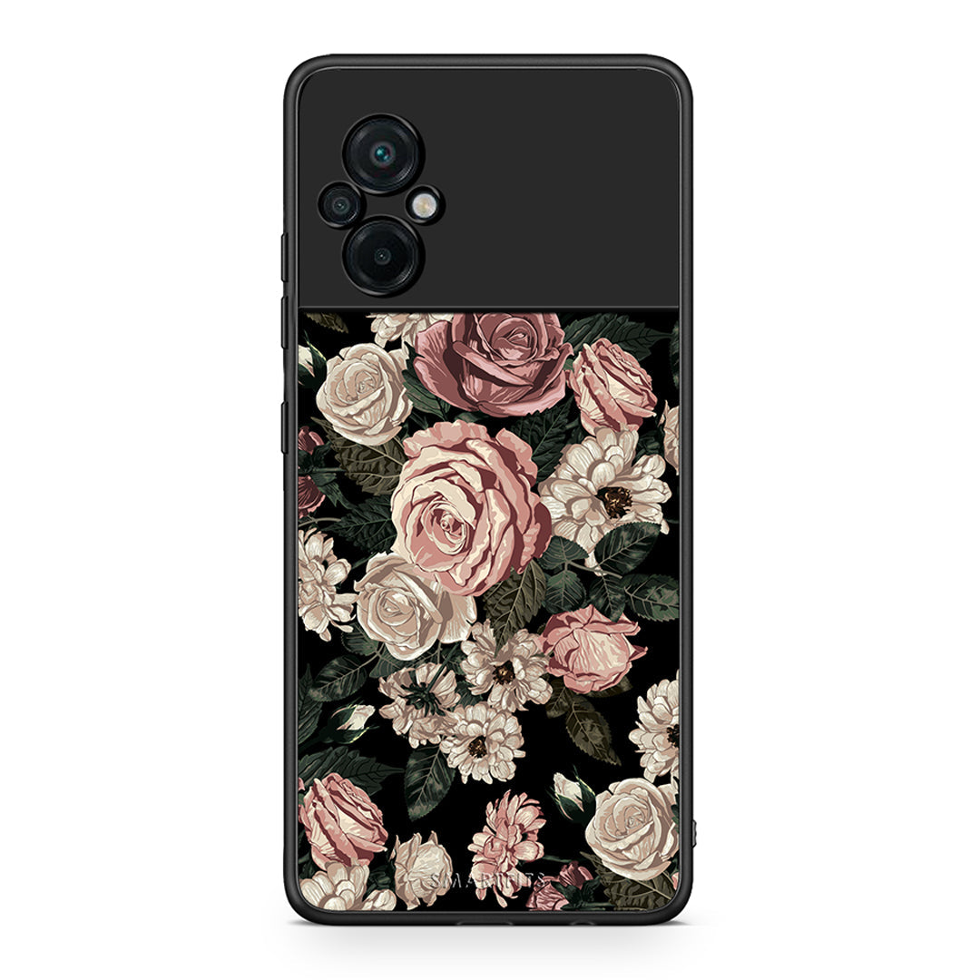 4 - Xiaomi Poco M5 / Redmi Note 11E Wild Roses Flower case, cover, bumper