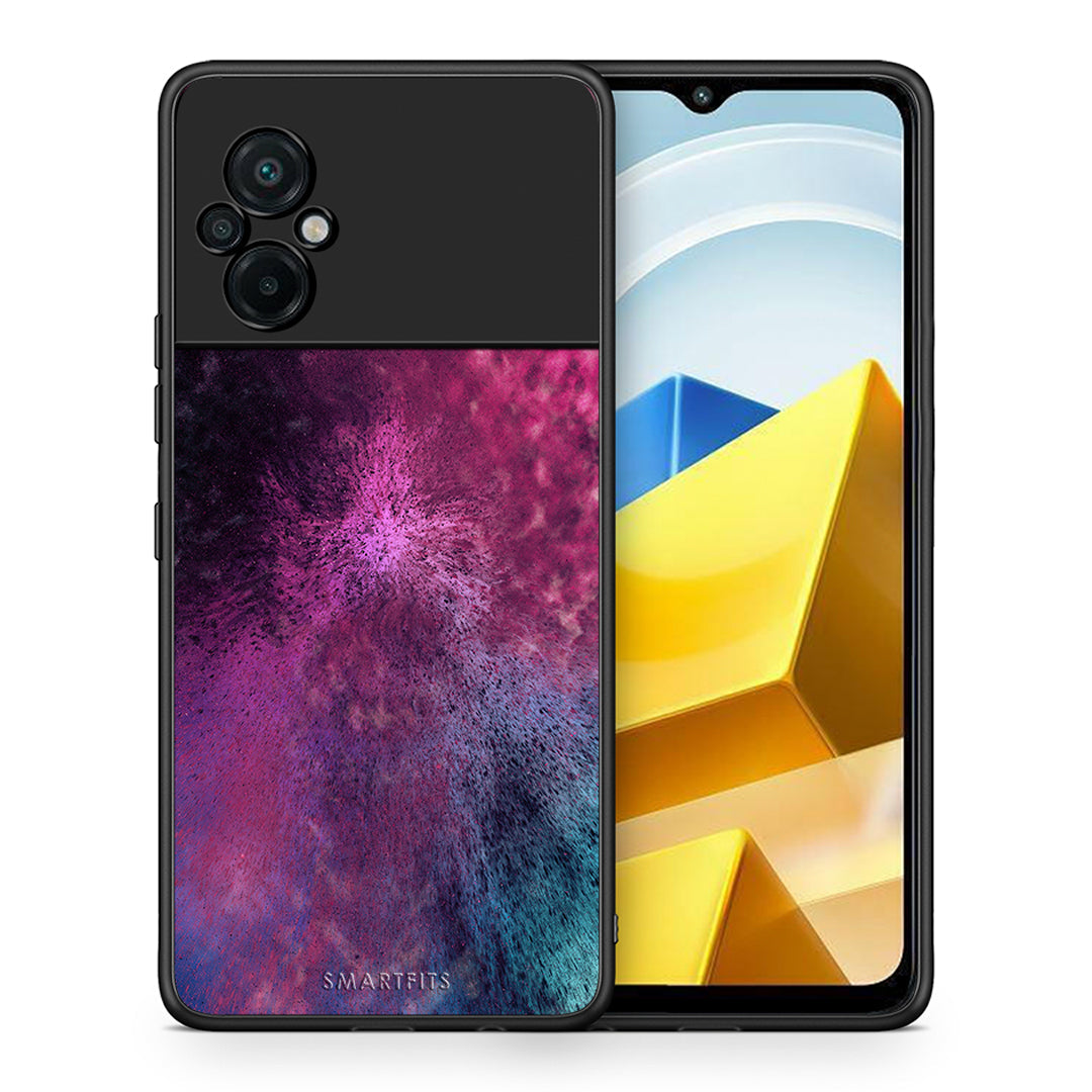 Θήκη Xiaomi Poco M5 / Redmi Note 11E Aurora Galaxy από τη Smartfits με σχέδιο στο πίσω μέρος και μαύρο περίβλημα | Xiaomi Poco M5 / Redmi Note 11E Aurora Galaxy case with colorful back and black bezels