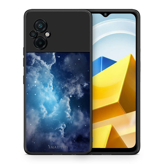 Θήκη Xiaomi Poco M5 / Redmi Note 11E Blue Sky Galaxy από τη Smartfits με σχέδιο στο πίσω μέρος και μαύρο περίβλημα | Xiaomi Poco M5 / Redmi Note 11E Blue Sky Galaxy case with colorful back and black bezels
