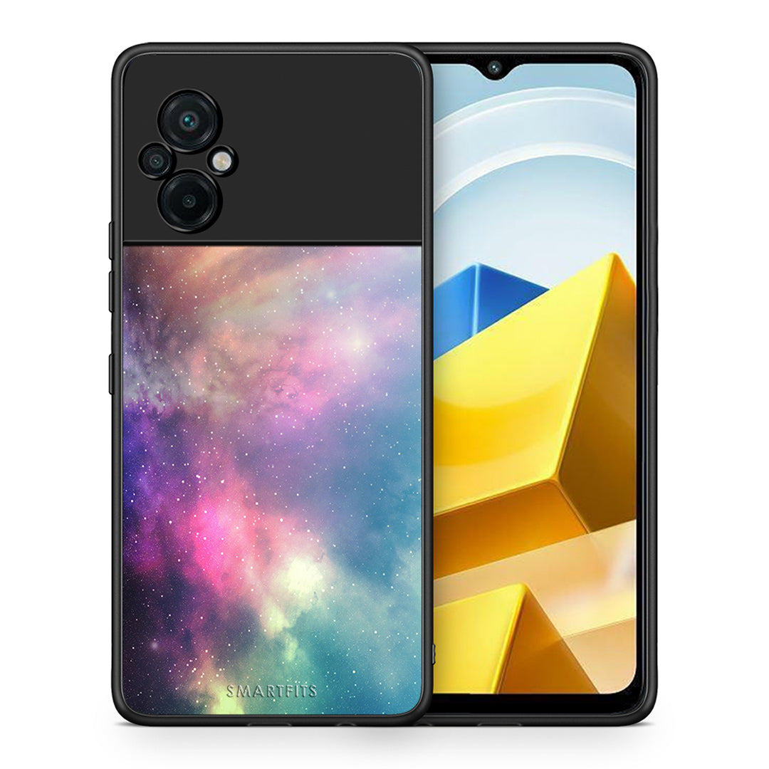 Θήκη Xiaomi Poco M5 / Redmi Note 11E Rainbow Galaxy από τη Smartfits με σχέδιο στο πίσω μέρος και μαύρο περίβλημα | Xiaomi Poco M5 / Redmi Note 11E Rainbow Galaxy case with colorful back and black bezels