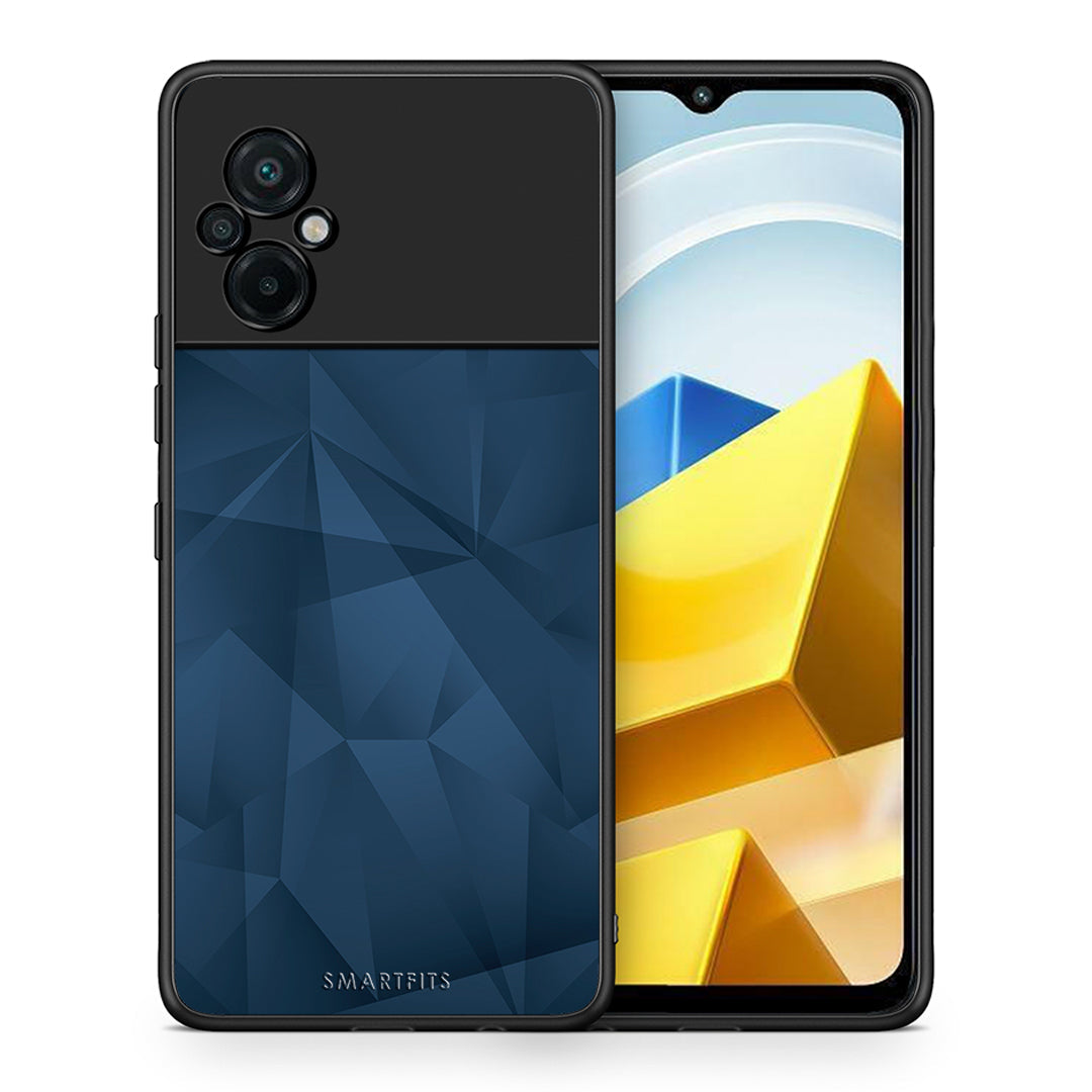 Θήκη Xiaomi Poco M5 / Redmi Note 11E Blue Abstract Geometric από τη Smartfits με σχέδιο στο πίσω μέρος και μαύρο περίβλημα | Xiaomi Poco M5 / Redmi Note 11E Blue Abstract Geometric case with colorful back and black bezels
