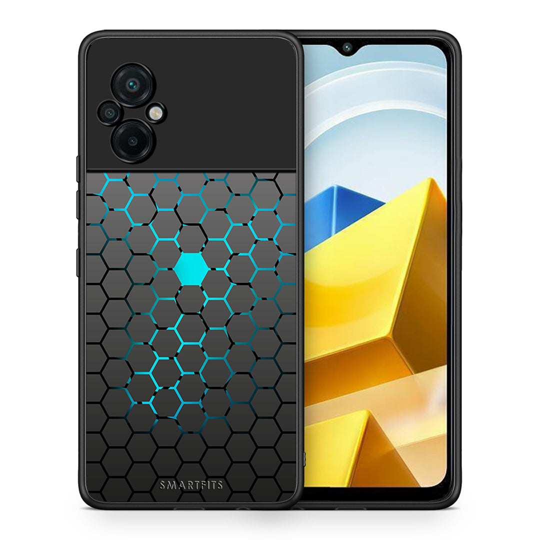 Θήκη Xiaomi Poco M5 / Redmi Note 11E Hexagonal Geometric από τη Smartfits με σχέδιο στο πίσω μέρος και μαύρο περίβλημα | Xiaomi Poco M5 / Redmi Note 11E Hexagonal Geometric case with colorful back and black bezels