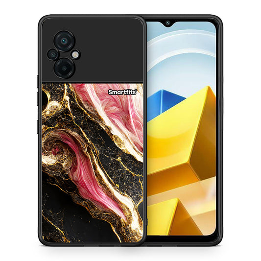 Θήκη Xiaomi Poco M5 / Redmi Note 11E Glamorous Pink Marble από τη Smartfits με σχέδιο στο πίσω μέρος και μαύρο περίβλημα | Xiaomi Poco M5 / Redmi Note 11E Glamorous Pink Marble case with colorful back and black bezels