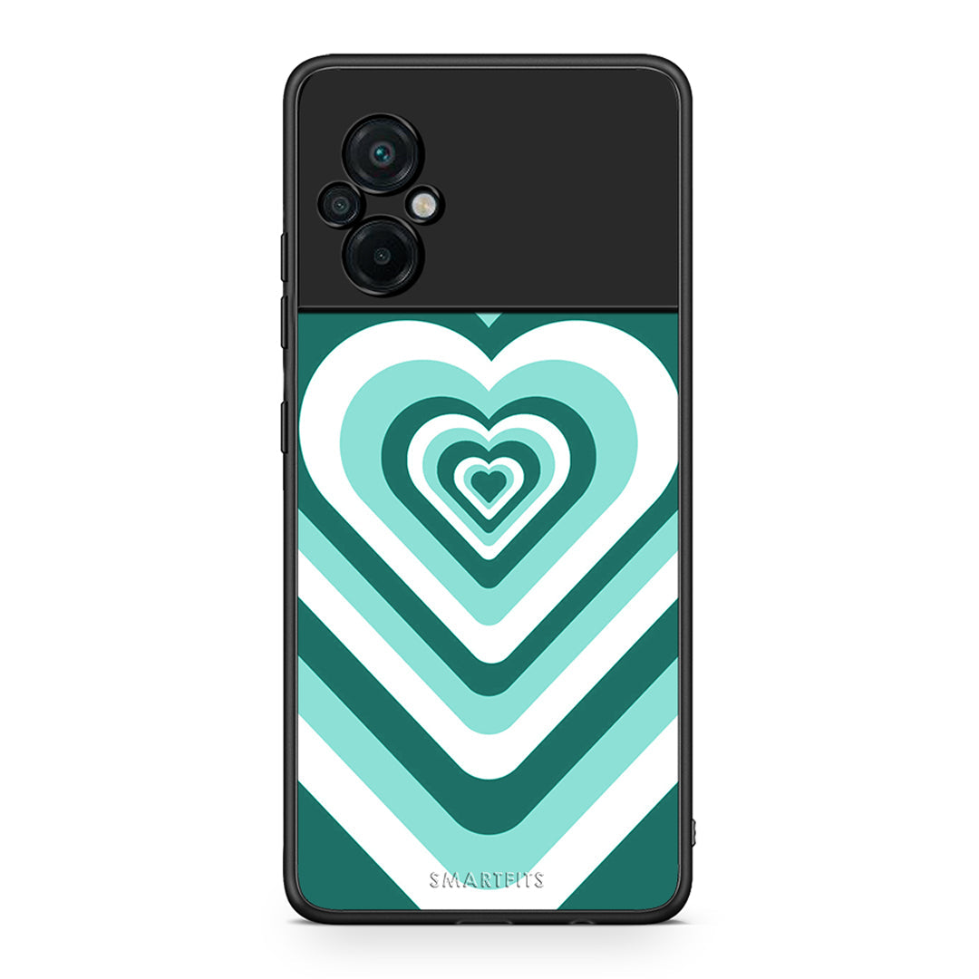 Xiaomi Poco M5 / Redmi Note 11E Green Hearts θήκη από τη Smartfits με σχέδιο στο πίσω μέρος και μαύρο περίβλημα | Smartphone case with colorful back and black bezels by Smartfits
