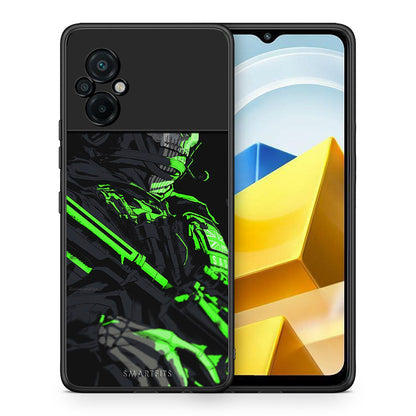 Θήκη Αγίου Βαλεντίνου Xiaomi Poco M5 / Redmi Note 11E Green Soldier από τη Smartfits με σχέδιο στο πίσω μέρος και μαύρο περίβλημα | Xiaomi Poco M5 / Redmi Note 11E Green Soldier case with colorful back and black bezels