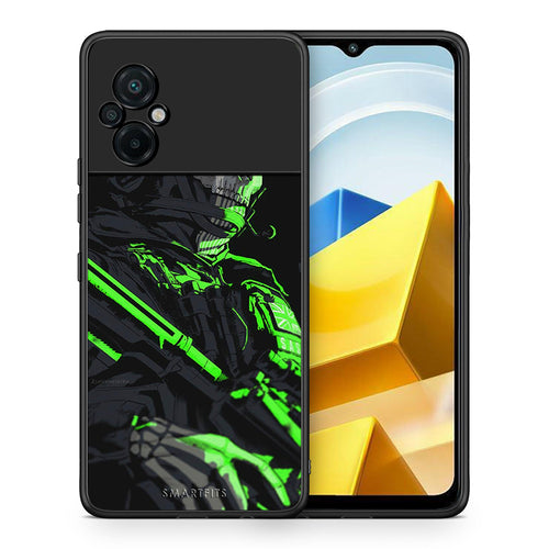 Θήκη Αγίου Βαλεντίνου Xiaomi Poco M5 / Redmi Note 11E Green Soldier από τη Smartfits με σχέδιο στο πίσω μέρος και μαύρο περίβλημα | Xiaomi Poco M5 / Redmi Note 11E Green Soldier case with colorful back and black bezels