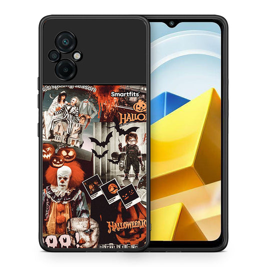 Θήκη Xiaomi Poco M5 / Redmi Note 11E Halloween Spooky Season από τη Smartfits με σχέδιο στο πίσω μέρος και μαύρο περίβλημα | Xiaomi Poco M5 / Redmi Note 11E Halloween Spooky Season case with colorful back and black bezels