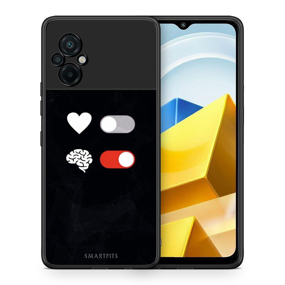Θήκη Αγίου Βαλεντίνου Xiaomi Poco M5 / Redmi Note 11E Heart Vs Brain από τη Smartfits με σχέδιο στο πίσω μέρος και μαύρο περίβλημα | Xiaomi Poco M5 / Redmi Note 11E Heart Vs Brain case with colorful back and black bezels