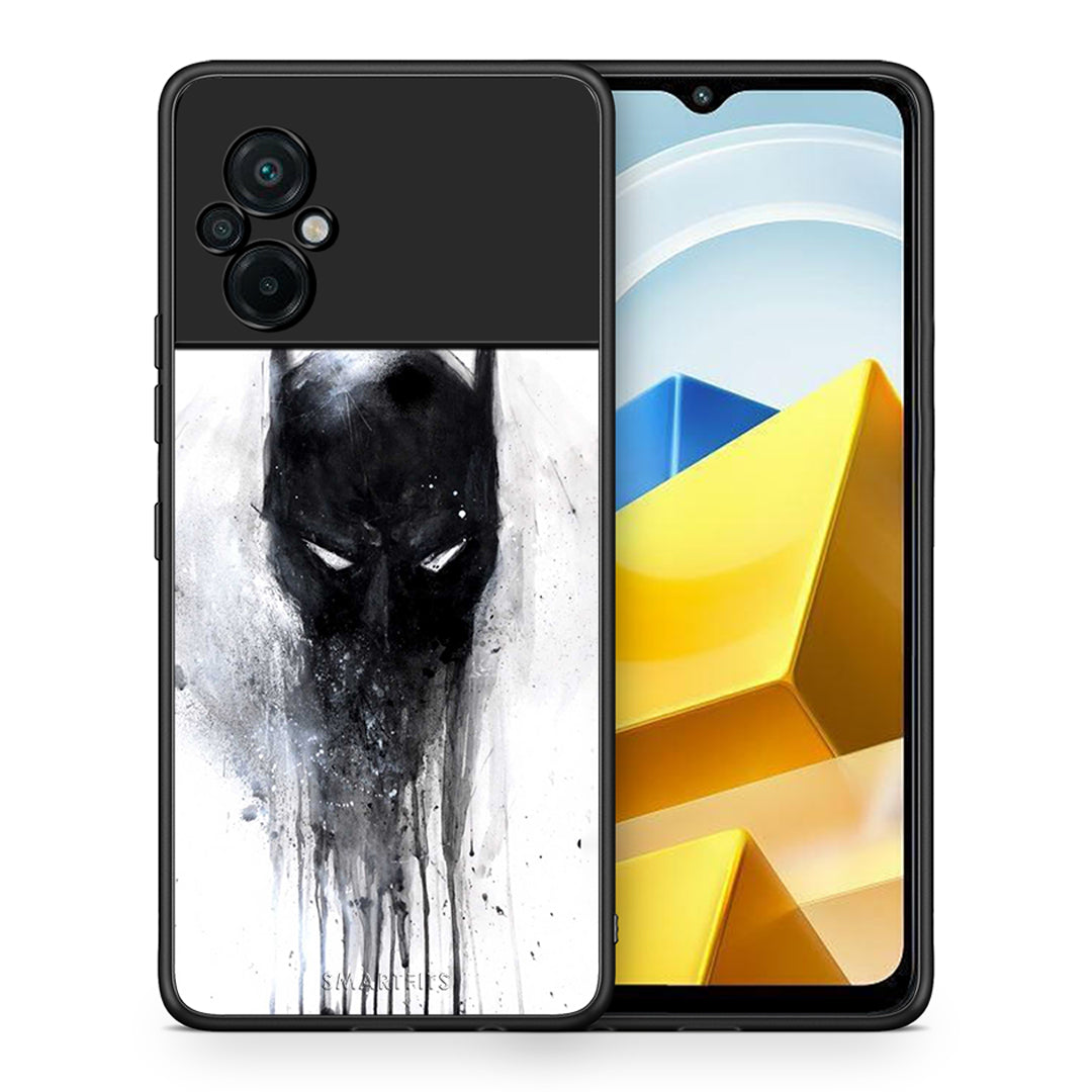 Θήκη Xiaomi Poco M5 / Redmi Note 11E Paint Bat Hero από τη Smartfits με σχέδιο στο πίσω μέρος και μαύρο περίβλημα | Xiaomi Poco M5 / Redmi Note 11E Paint Bat Hero case with colorful back and black bezels