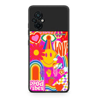 Thumbnail for Xiaomi Poco M5 / Redmi Note 11E Hippie Love θήκη από τη Smartfits με σχέδιο στο πίσω μέρος και μαύρο περίβλημα | Smartphone case with colorful back and black bezels by Smartfits