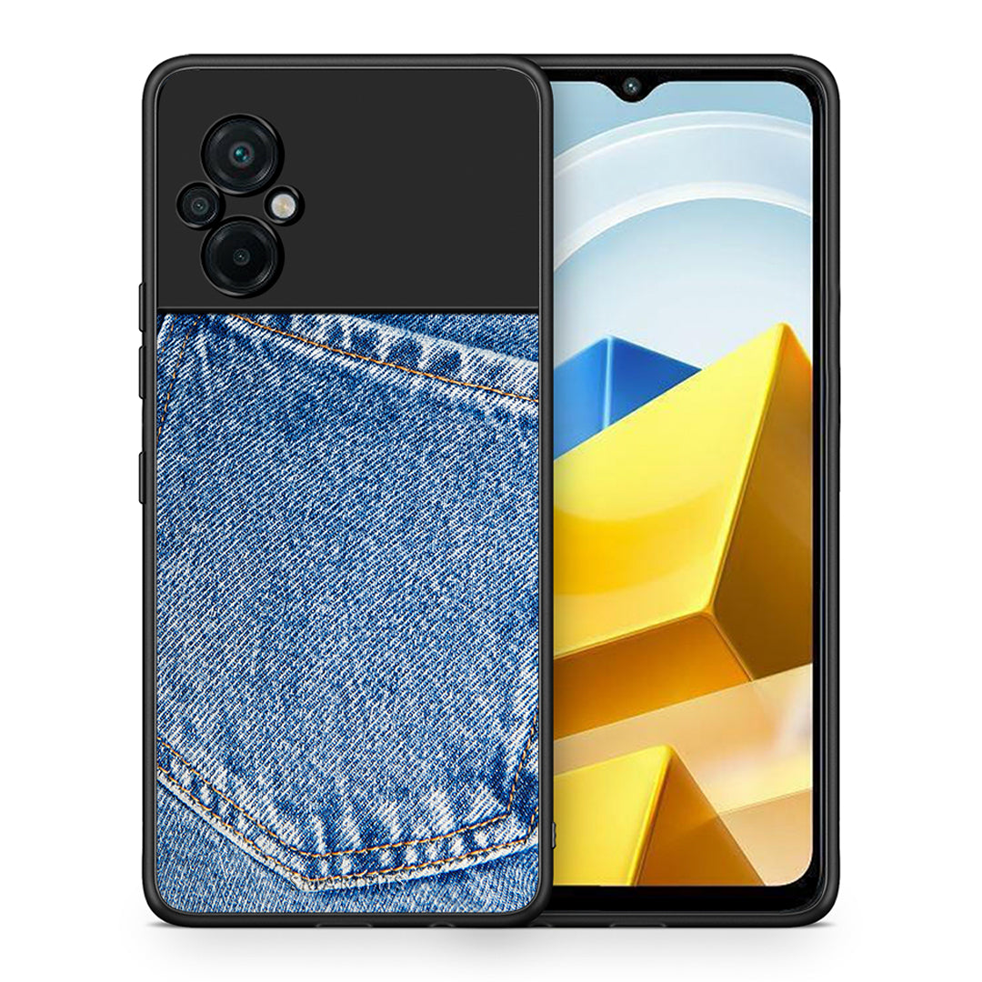 Θήκη Xiaomi Poco M5 / Redmi Note 11E Jeans Pocket από τη Smartfits με σχέδιο στο πίσω μέρος και μαύρο περίβλημα | Xiaomi Poco M5 / Redmi Note 11E Jeans Pocket case with colorful back and black bezels