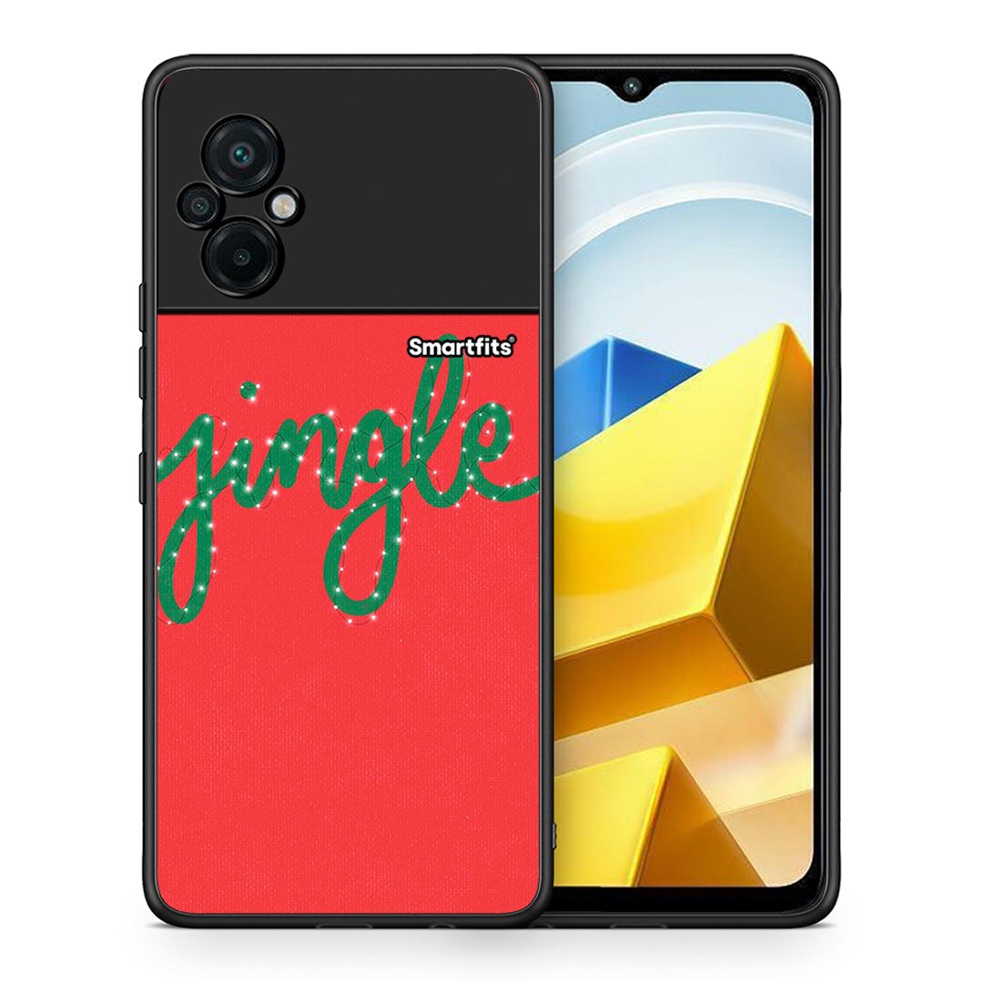 Θήκη Xiaomi Poco M5 / Redmi Note 11E Jingle Xmas από τη Smartfits με σχέδιο στο πίσω μέρος και μαύρο περίβλημα | Xiaomi Poco M5 / Redmi Note 11E Jingle Xmas case with colorful back and black bezels