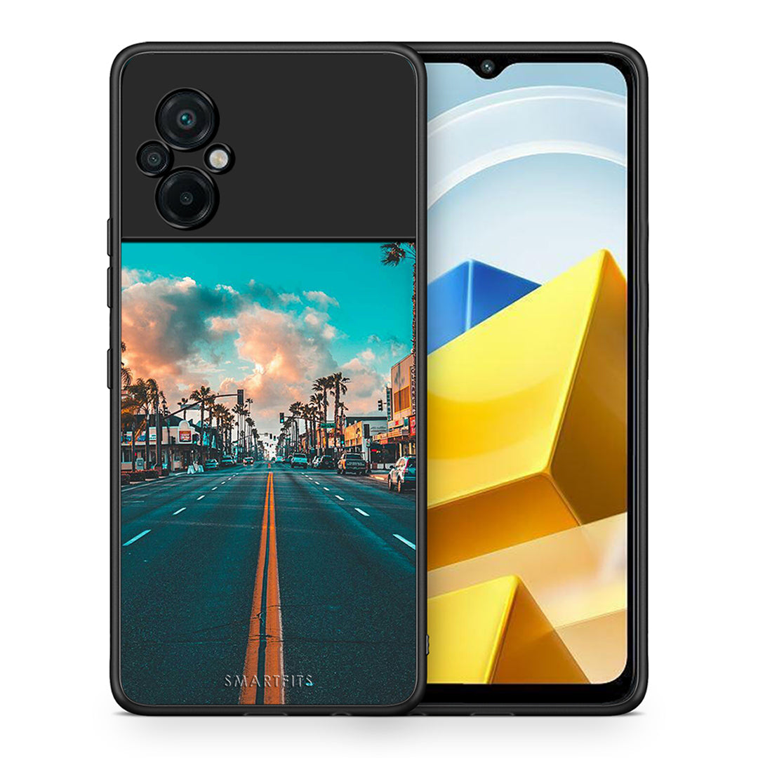 Θήκη Xiaomi Poco M5 / Redmi Note 11E City Landscape από τη Smartfits με σχέδιο στο πίσω μέρος και μαύρο περίβλημα | Xiaomi Poco M5 / Redmi Note 11E City Landscape case with colorful back and black bezels