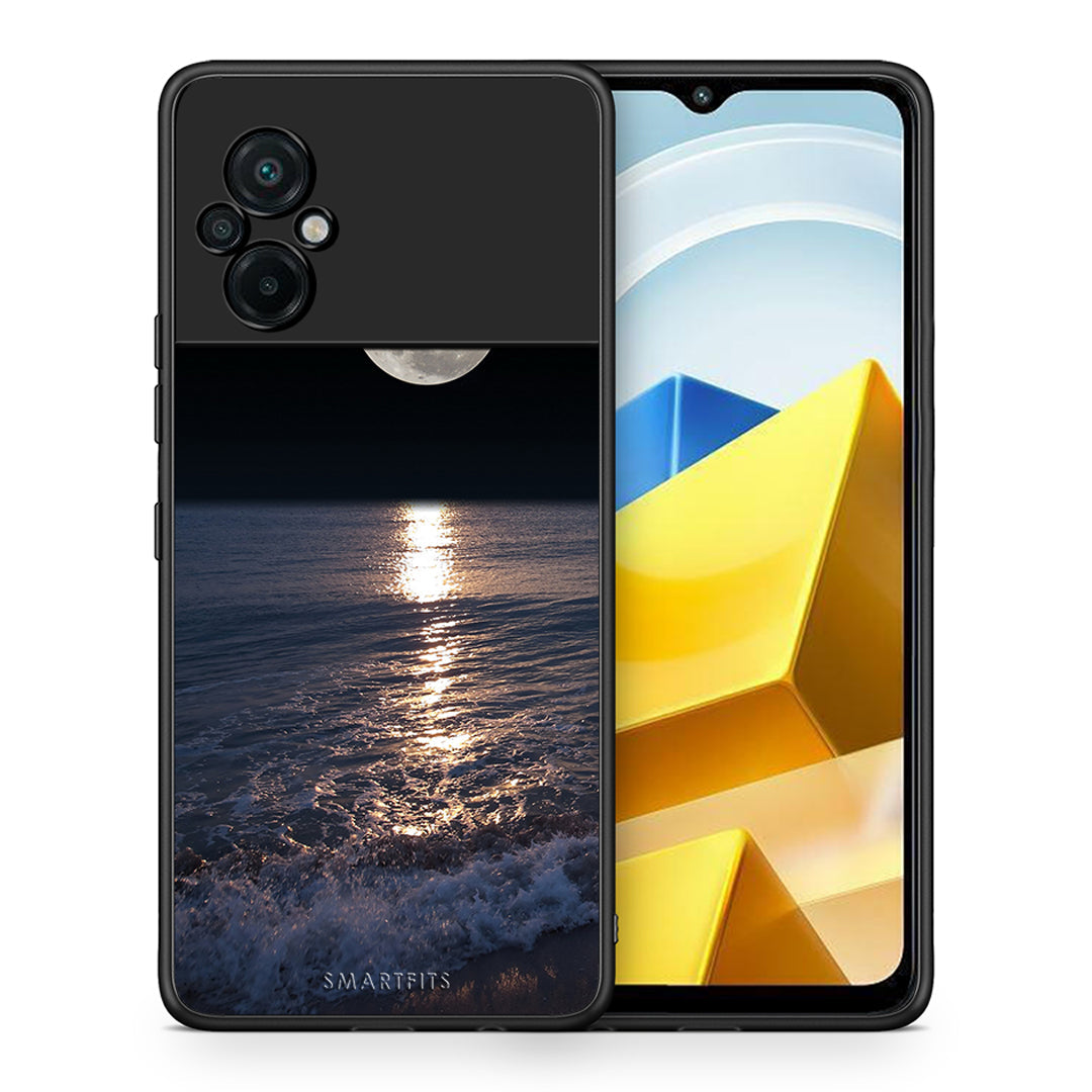 Θήκη Xiaomi Poco M5 / Redmi Note 11E Moon Landscape από τη Smartfits με σχέδιο στο πίσω μέρος και μαύρο περίβλημα | Xiaomi Poco M5 / Redmi Note 11E Moon Landscape case with colorful back and black bezels