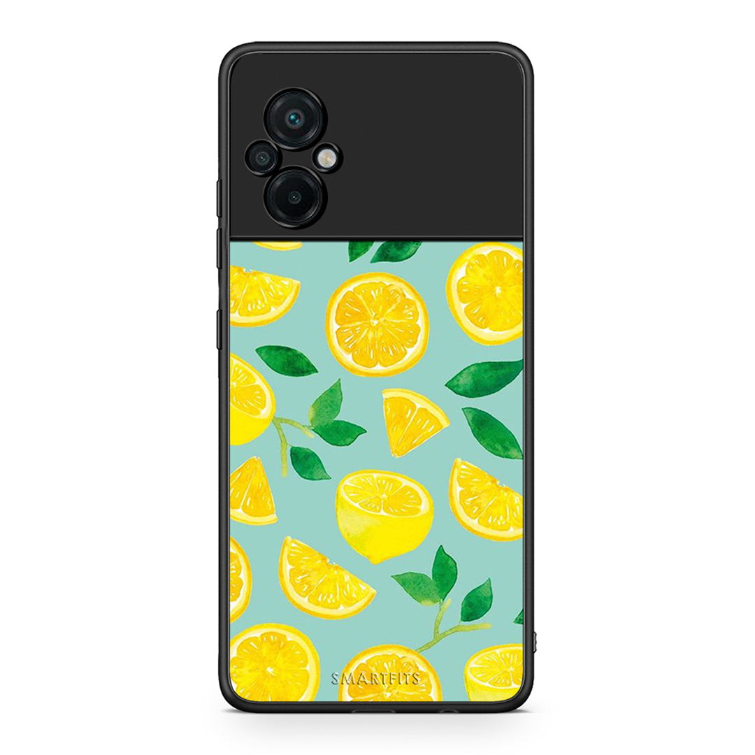 Xiaomi Poco M5 / Redmi Note 11E Lemons θήκη από τη Smartfits με σχέδιο στο πίσω μέρος και μαύρο περίβλημα | Smartphone case with colorful back and black bezels by Smartfits