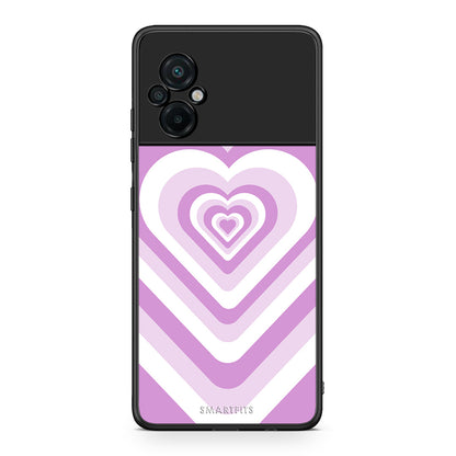 Xiaomi Poco M5 / Redmi Note 11E Lilac Hearts θήκη από τη Smartfits με σχέδιο στο πίσω μέρος και μαύρο περίβλημα | Smartphone case with colorful back and black bezels by Smartfits