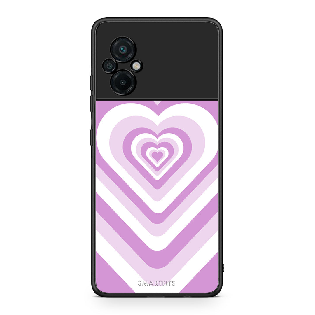 Xiaomi Poco M5 / Redmi Note 11E Lilac Hearts θήκη από τη Smartfits με σχέδιο στο πίσω μέρος και μαύρο περίβλημα | Smartphone case with colorful back and black bezels by Smartfits