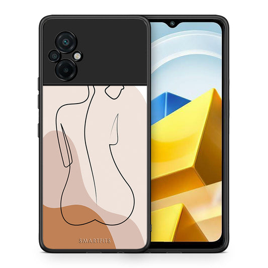 Θήκη Xiaomi Poco M5 / Redmi Note 11E LineArt Woman από τη Smartfits με σχέδιο στο πίσω μέρος και μαύρο περίβλημα | Xiaomi Poco M5 / Redmi Note 11E LineArt Woman case with colorful back and black bezels